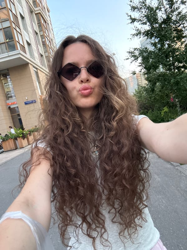 Selfies and flowers on a sunny Moscow afternoon