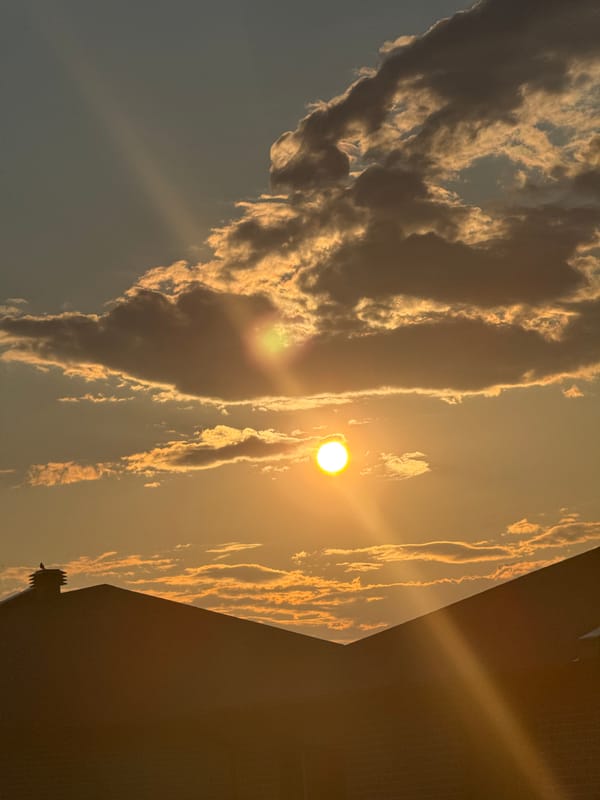 Sunset over Gatineau with a passing jet overhead