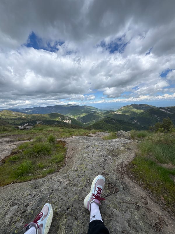Hikers explore mountain trails near Mostovo, Bulgaria