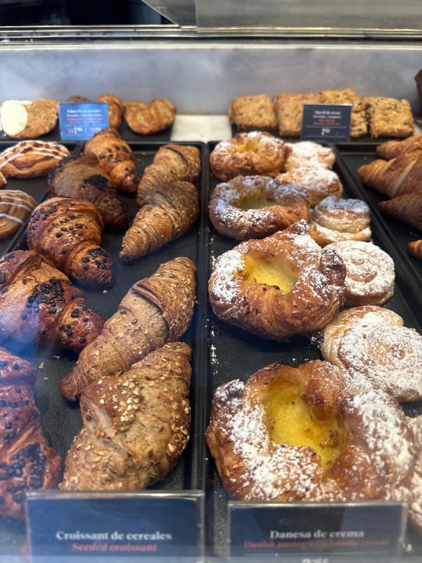 Morning cafe scenes captured: pastry displays and coffee service