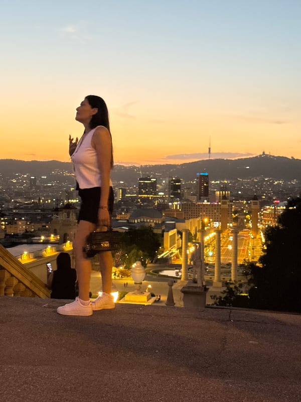Golden hour to nightfall on Montjuïc, Barcelona
