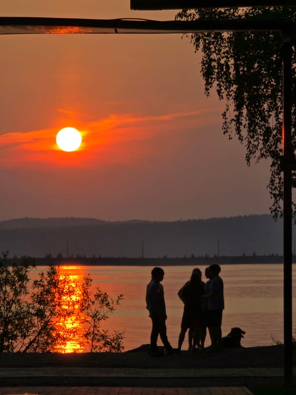 Sunset evening on the Kama River, Chaikovsky