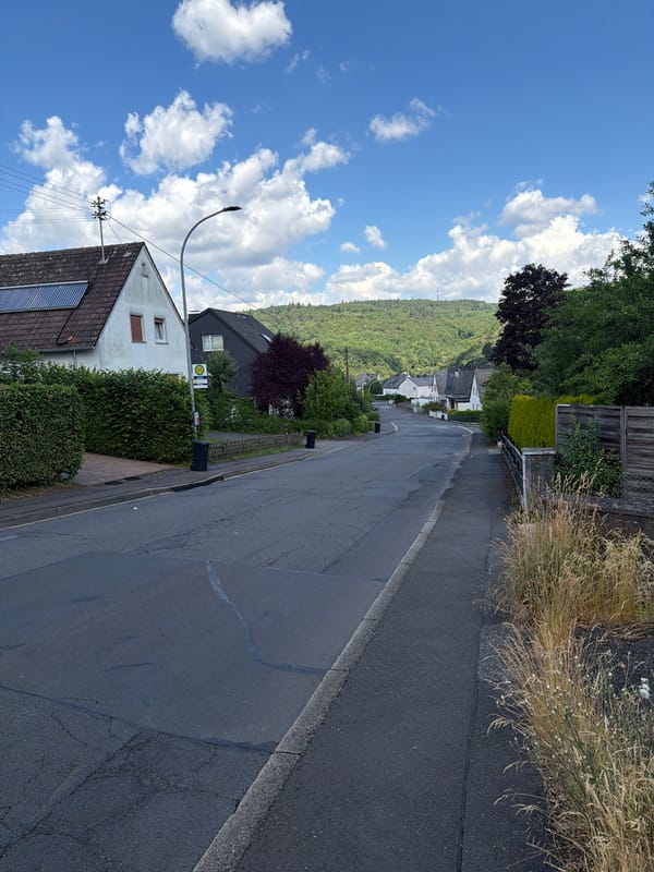 Residential streets of Idar-Oberstein on a clear summer morning