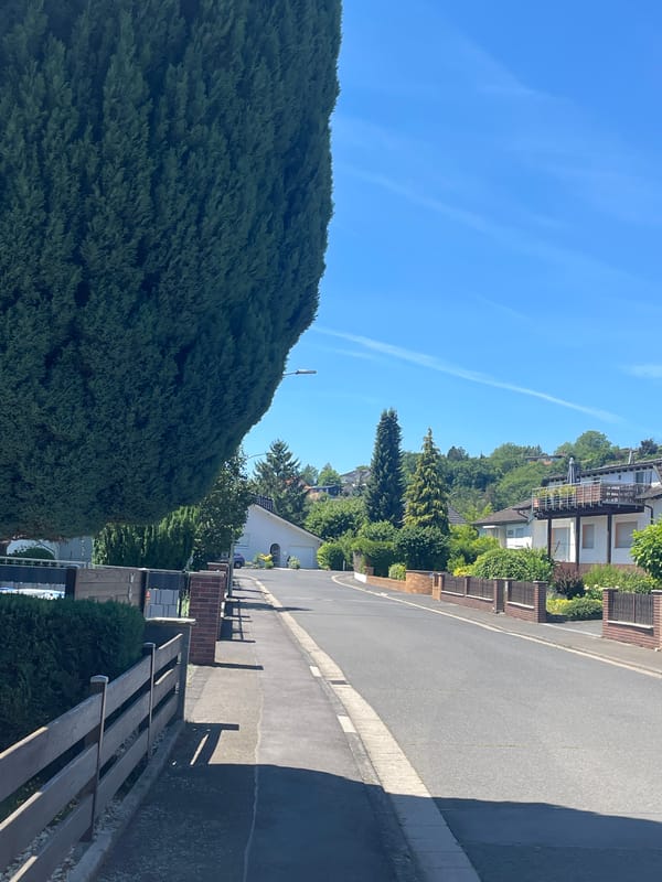 Quiet morning stroll through a small German village