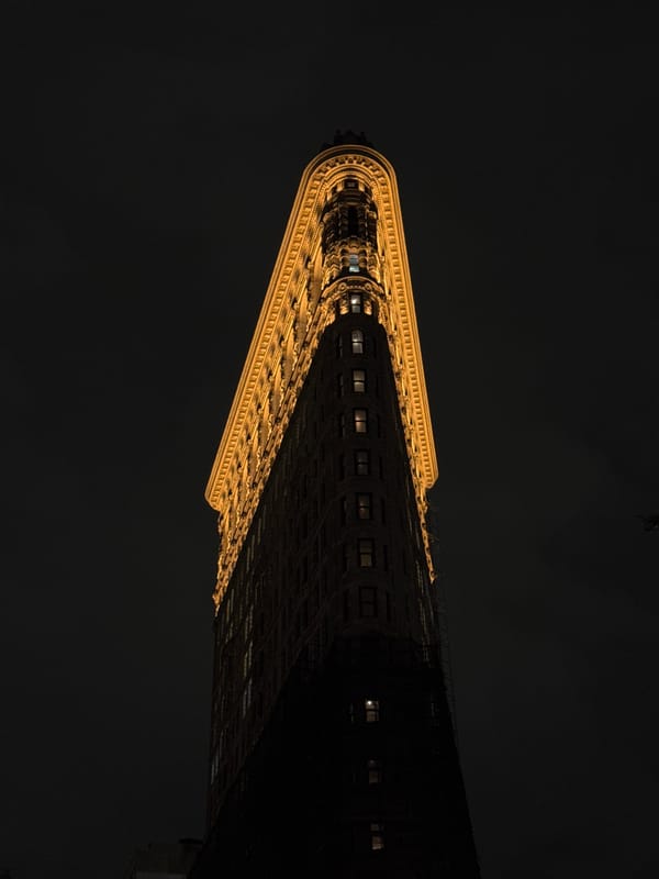 Manhattan landmarks illuminated in late-night photography session