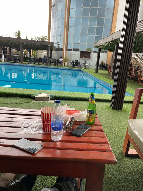 Afternoon hangout at an Abuja poolside bar