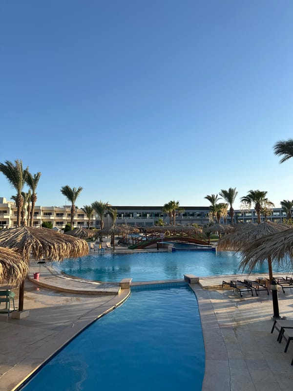 Hurghada resort pool on a clear afternoon