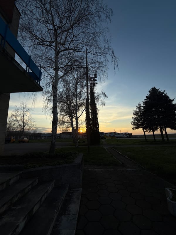 Evening sunset scenes documented across Gorna Oryahovitsa, Bulgaria
