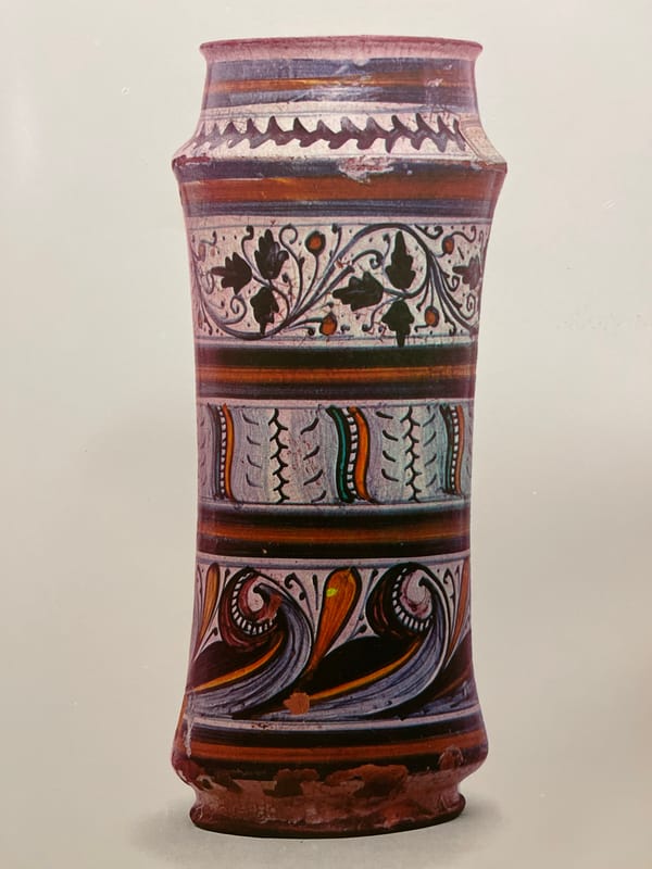 Decorative ceramic collection with classical imagery documented in Almaty