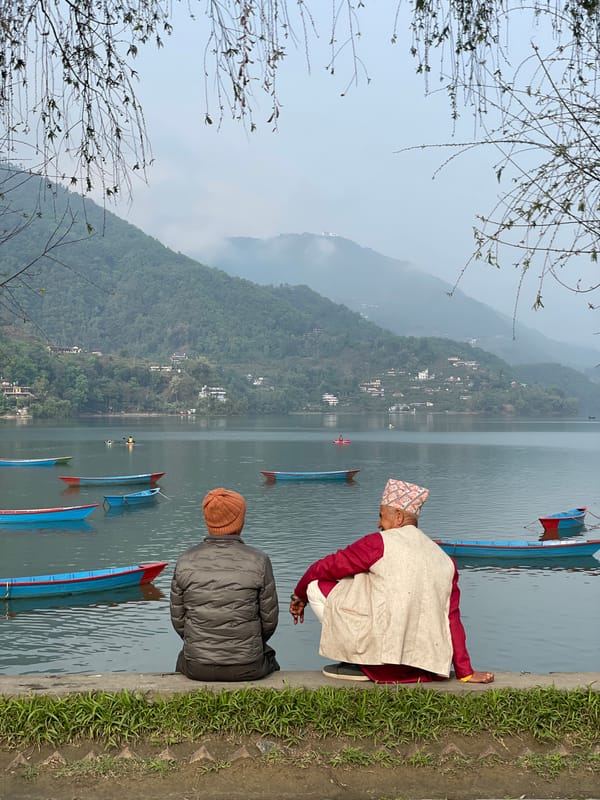 Morning lakeside activities documented at Phewa Lake, Pokhara