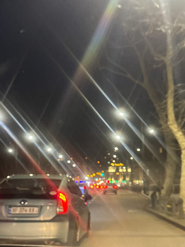 Nighttime urban views captured in Tbilisi, Georgia