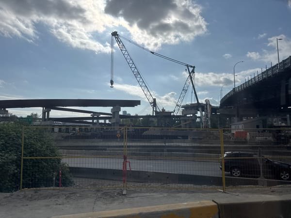 Pattullo Bridge replacement construction site observed in Surrey