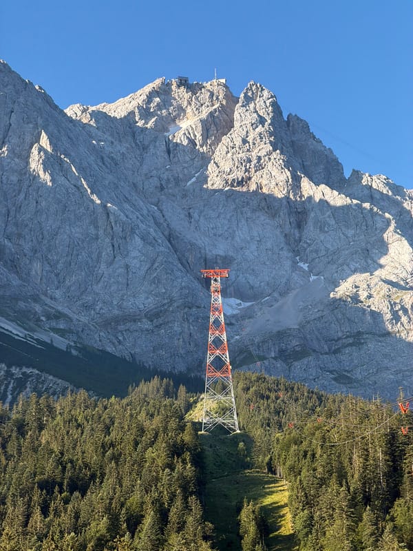 Infrastructure and mountain scenery around Grainau's Zugspitze area