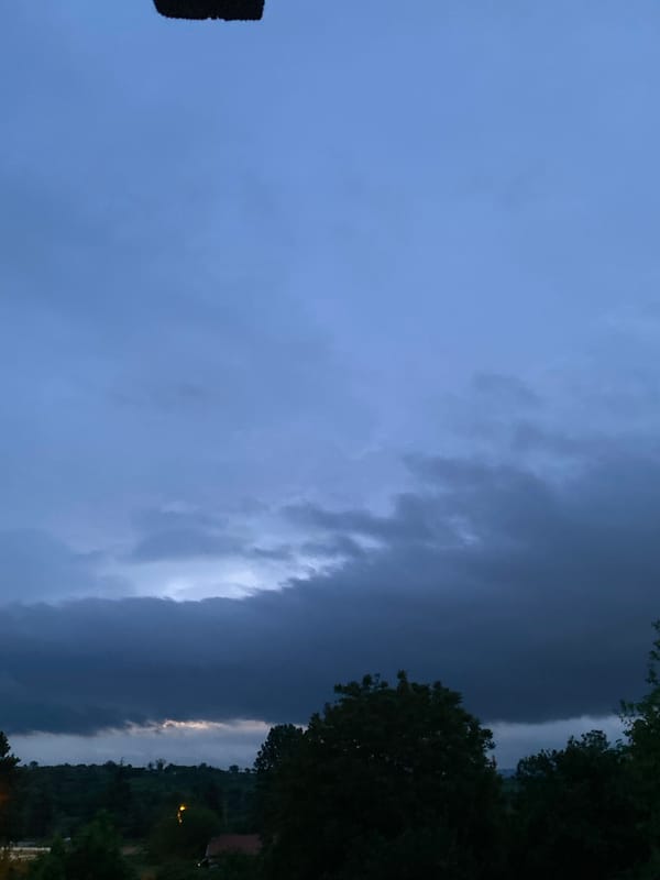 Dark storm clouds gather over Konstantinovo, Bulgaria