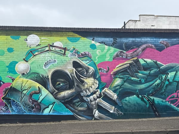 Surreal skull mural spotted on Southend-on-Sea brick wall