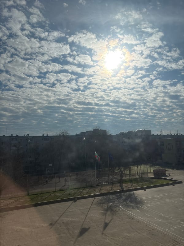 Morning views of school sports facilities in Plovdiv