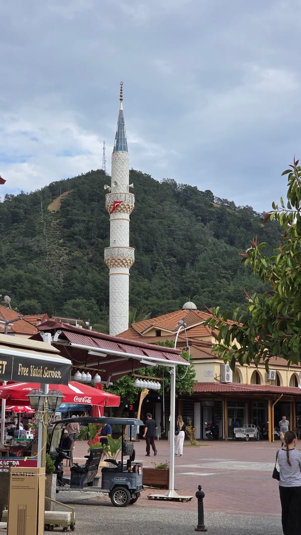 Tourist documents ordinary life in Fethiye, Turkey