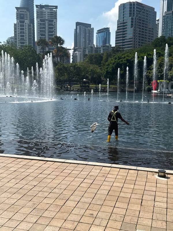 Early morning activity recorded at KLCC Park, Kuala Lumpur