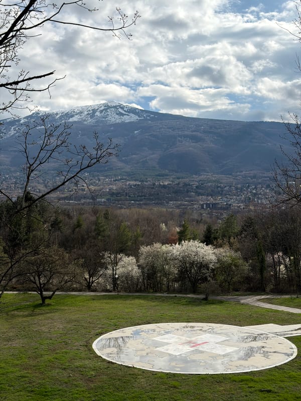 Medical helipad spotted in Sofia mountain landscape