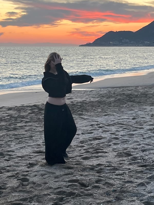 Woman enjoys sunset moments on Alanya beaches