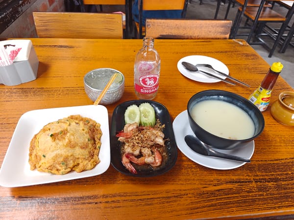 Lunch spread at a Patong restaurant in Thailand