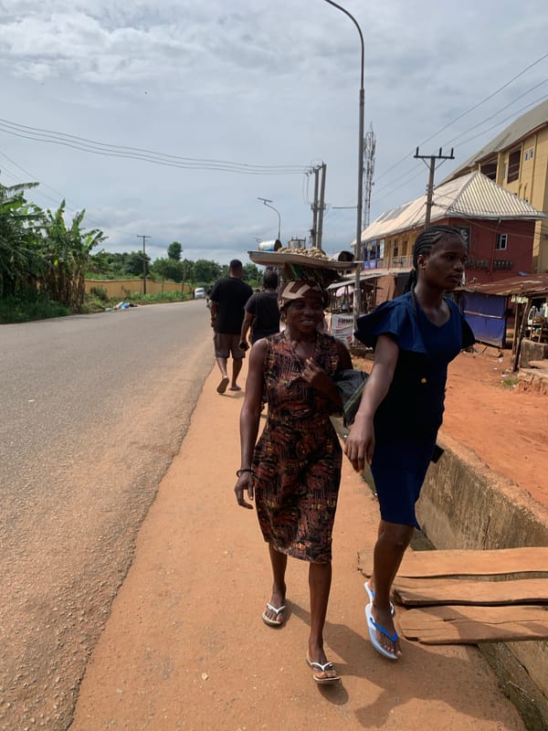 Pedestrians observed on streets in Nsugpe, Nigeria