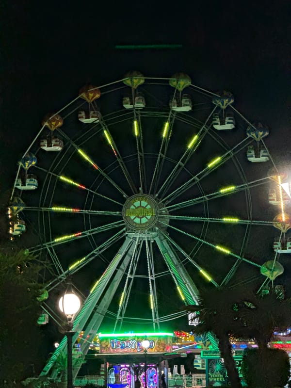 Varna's Sea Garden fairground lights up a summer night