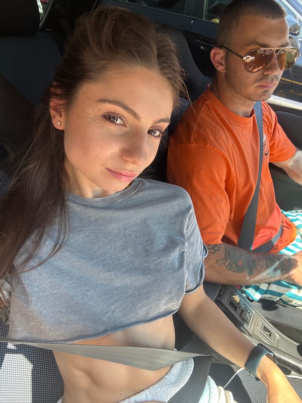 Relaxing inside a parked car in Varna