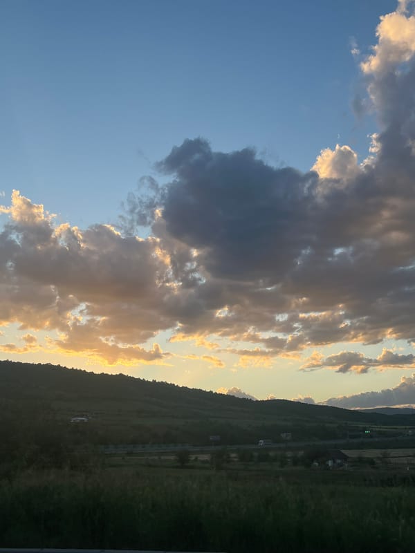 Dramatic dusk sky with storm clouds observed in Pokrovnik, Bulgaria