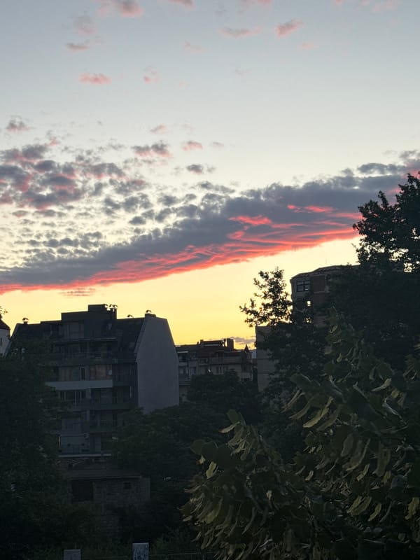 Blagoevgrad sunset paints the sky in warm evening colors
