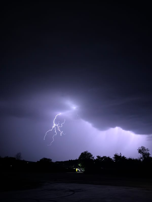 Lightning storm rolls through Lovech, Bulgaria on a June night
