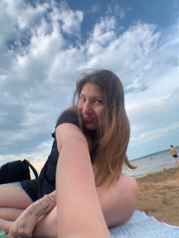 Summer afternoon on the Kama River beach in Chaikovsky