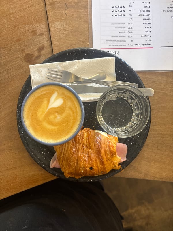 Café visit documented through food photos in Buenos Aires