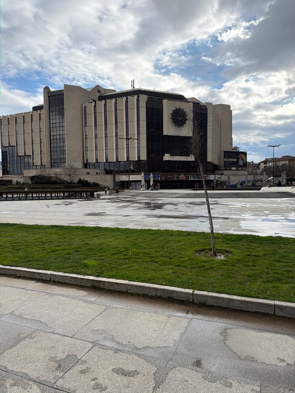 Afternoon stroll documented around Sofia's National Palace of Culture