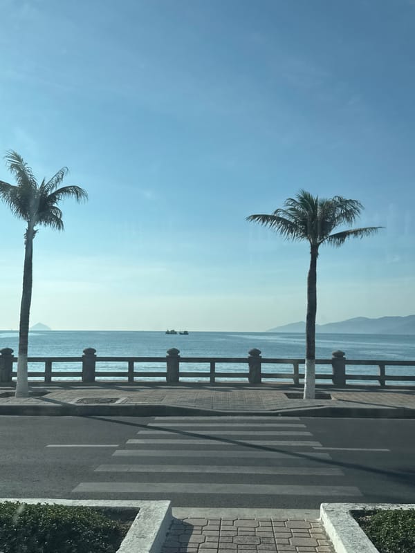 Nha Trang's coastal promenade on a clear afternoon