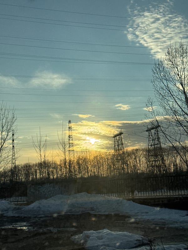 Winter day documented in Chaikovsky, Russia with vehicle selfie