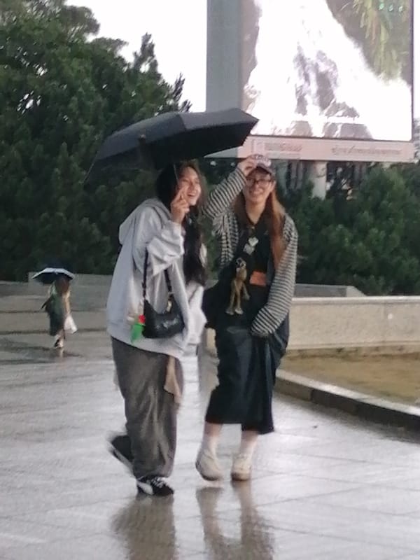 Rainy morning at Da Lat's lakeside entertainment complex
