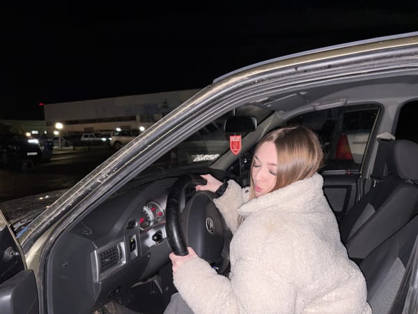 Woman observed in car driver's seat at night in Chaikovsky