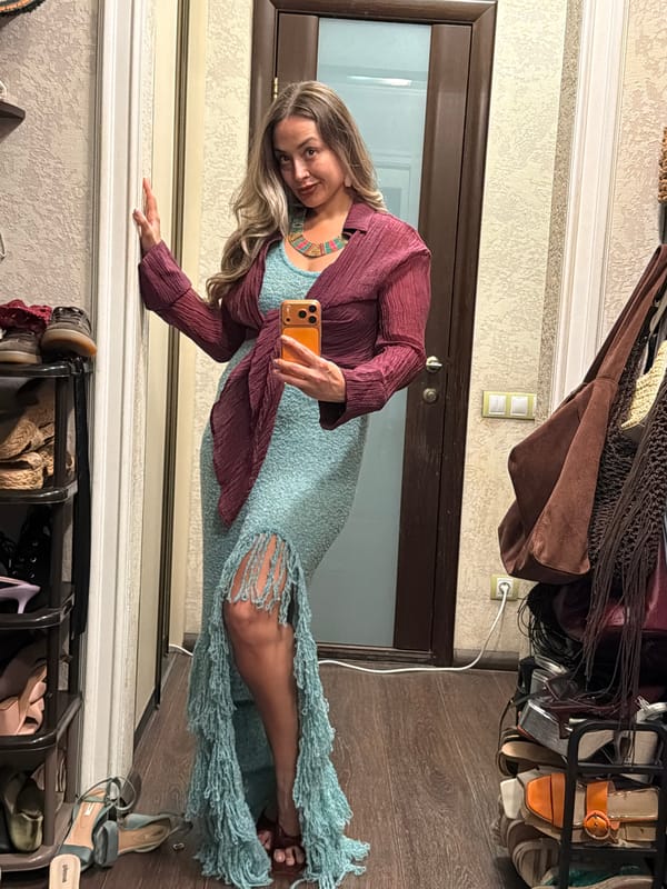 Woman takes selfies at home in Krasnoyarsk