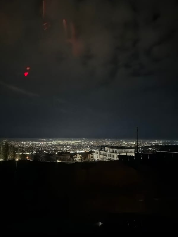 Nighttime cityscape captured in Sofia, Bulgaria