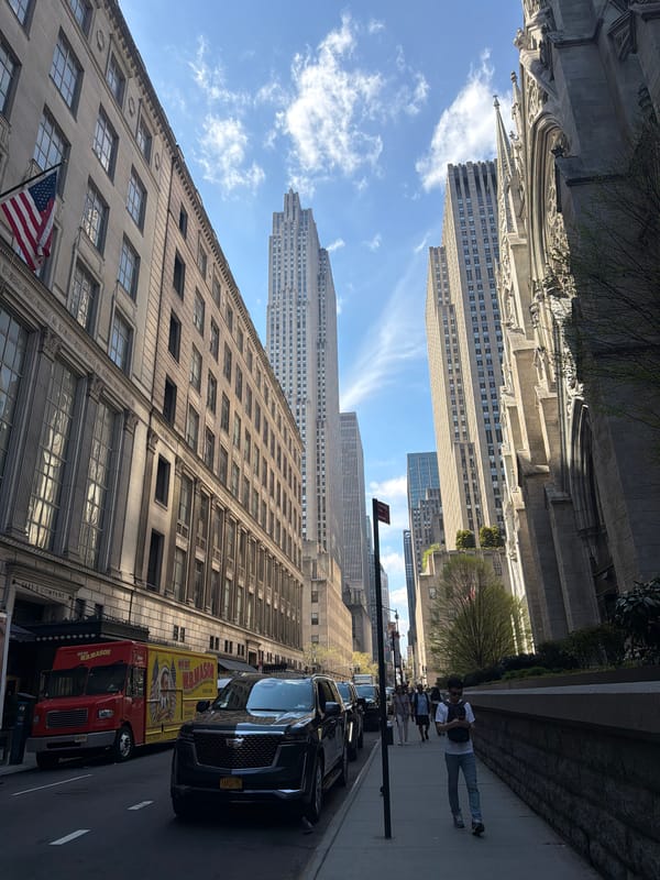 NYC street photography captures upward view of buildings