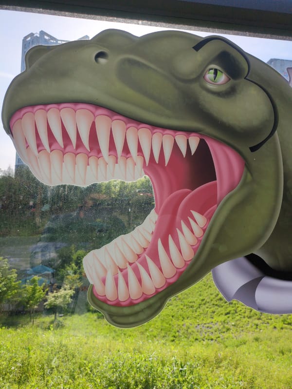 Dinosaur displays spotted in Ulsan park and window