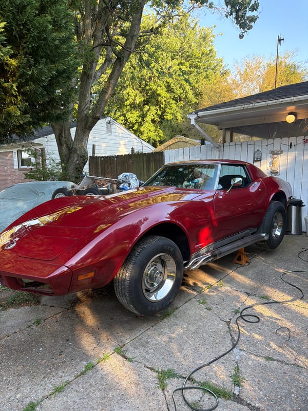 Classic Corvette gets driveway work in Virginia Beach neighborhood