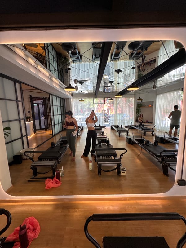 Pilates studio session documented in Puebla, Mexico