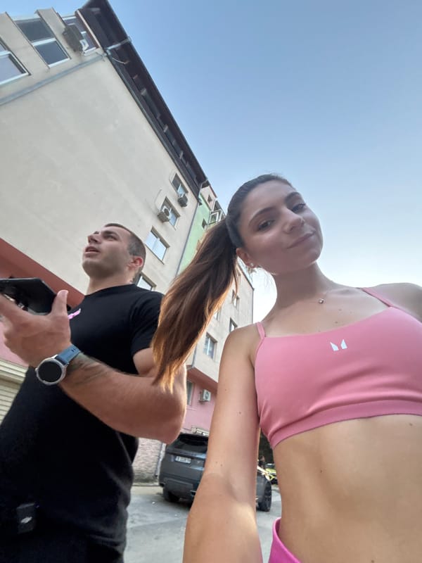 Selfies and a stroll along a Varna street in summer