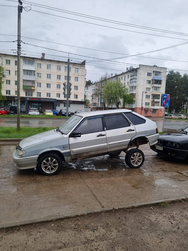 Disabled car, snail, dog observed in Chaikovsky Russia
