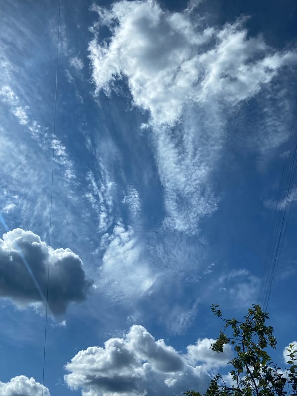 Cloudy blue skies over Revda on a summer morning
