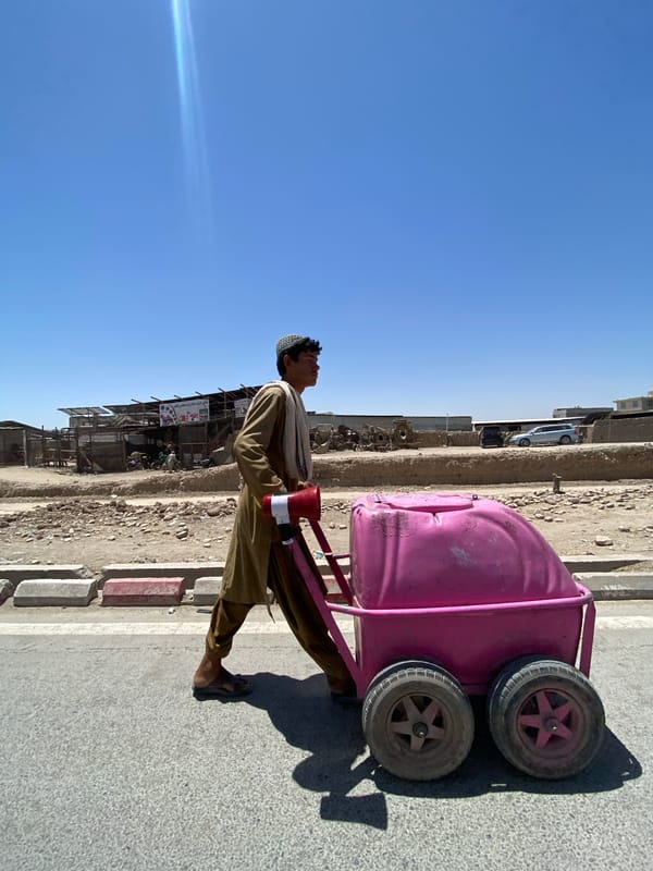 Street and market scenes on a clear morning in Kandahar