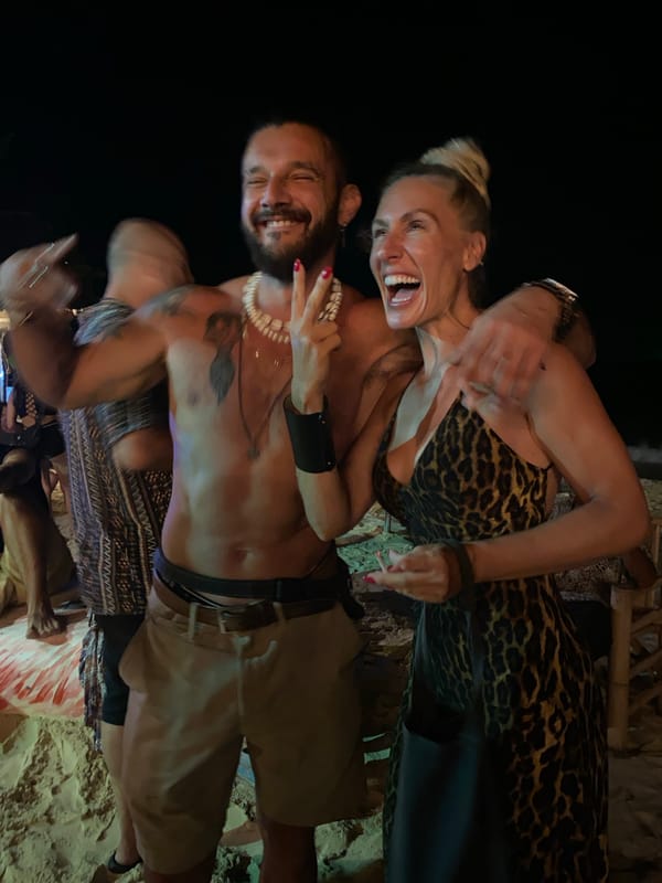 Nighttime social scenes and beach moments captured in Ko Phangan