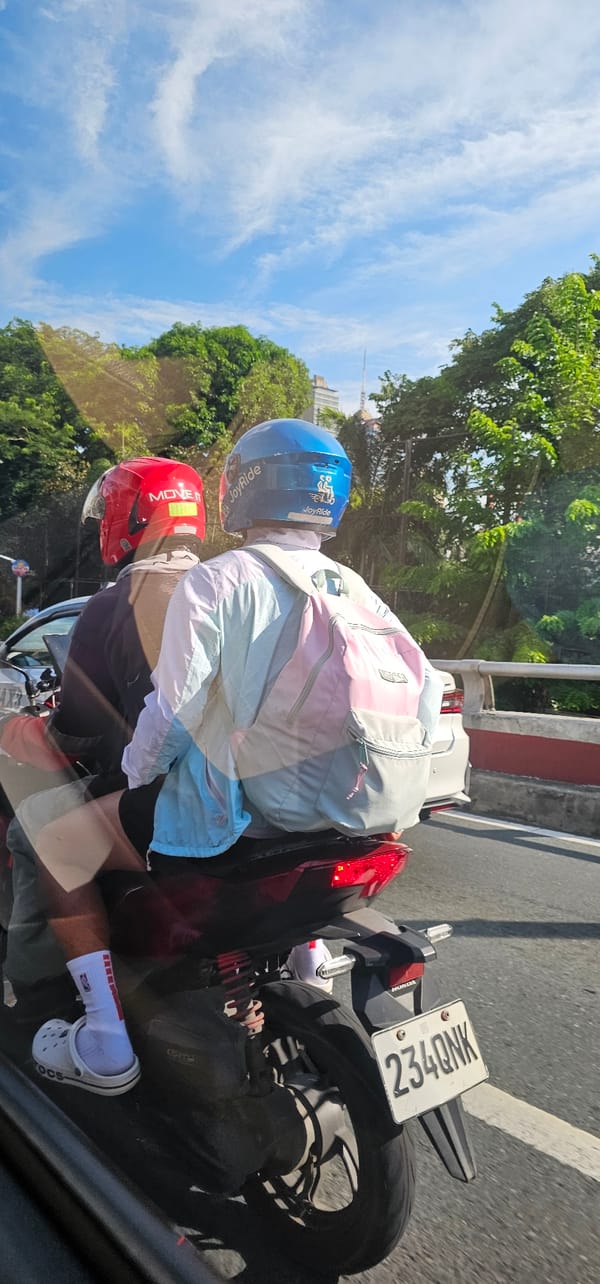 Morning commute and city streets in Quezon City, Philippines